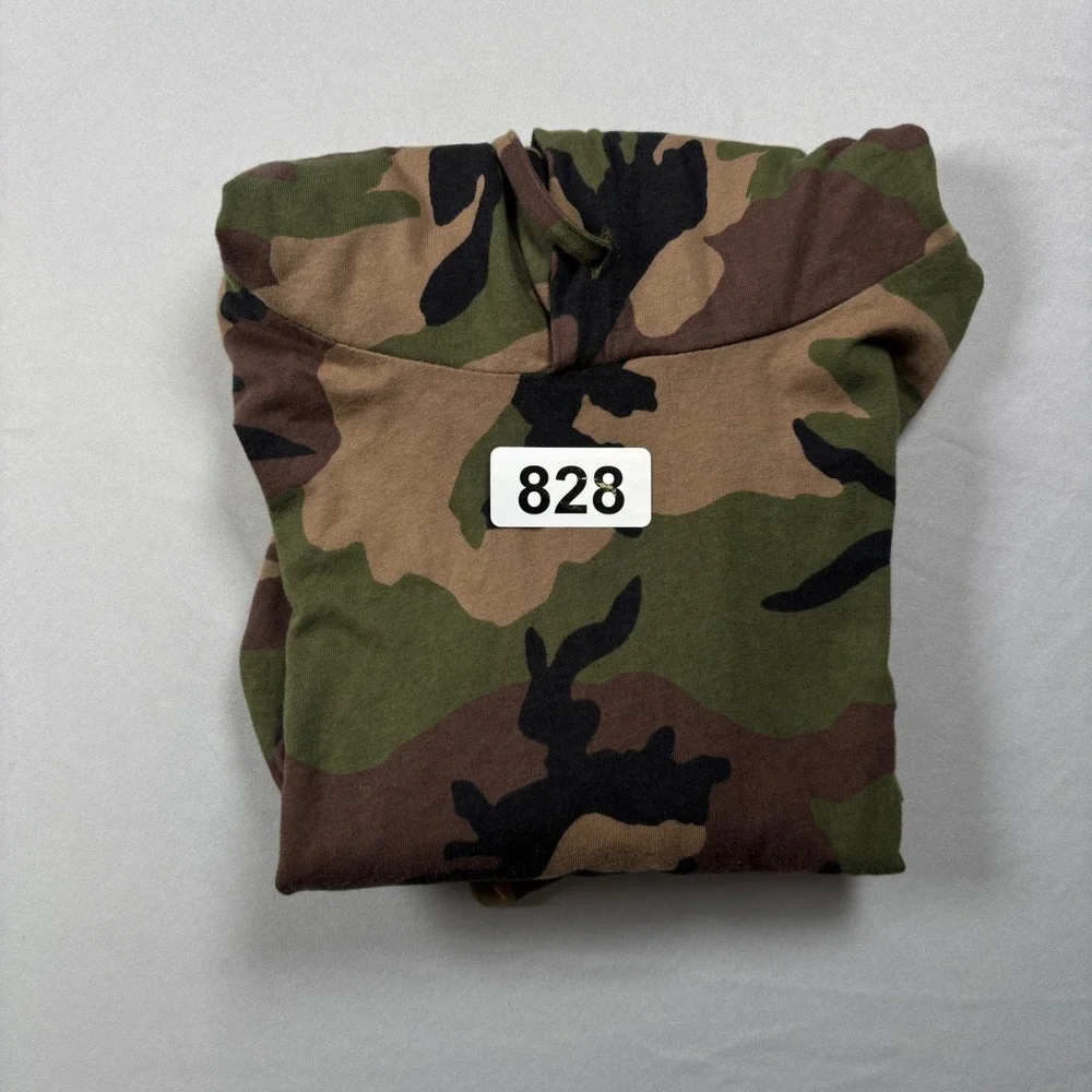 Polo Ralph Lauren Hooded T-Shirt Mens Medium Green Camo Lightweight Hoodie